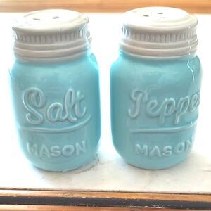 Mason Jar Ceramic Salt and Pepper Shakers